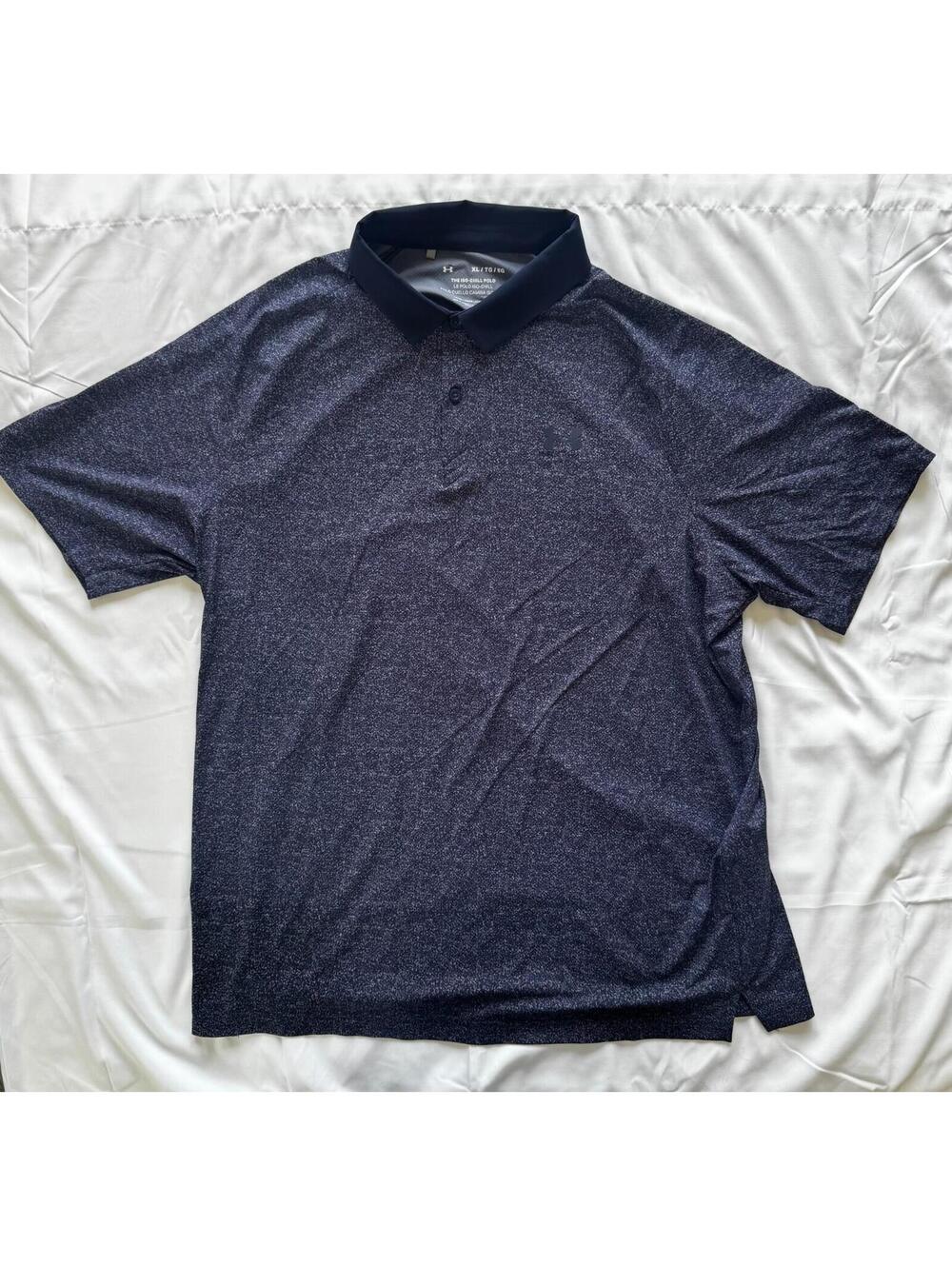 Under Armour Iso Chill Polo Shirt Mens XL Blue Heather Performance Golf Athletic